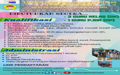 Lowongan Guru SD Wukir Retawu 2021